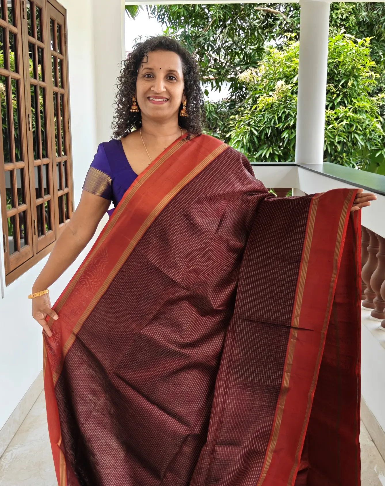 Vintage Brown And Rust Orange Kanchipuram Pure Soft Silk Saree Pks023 1